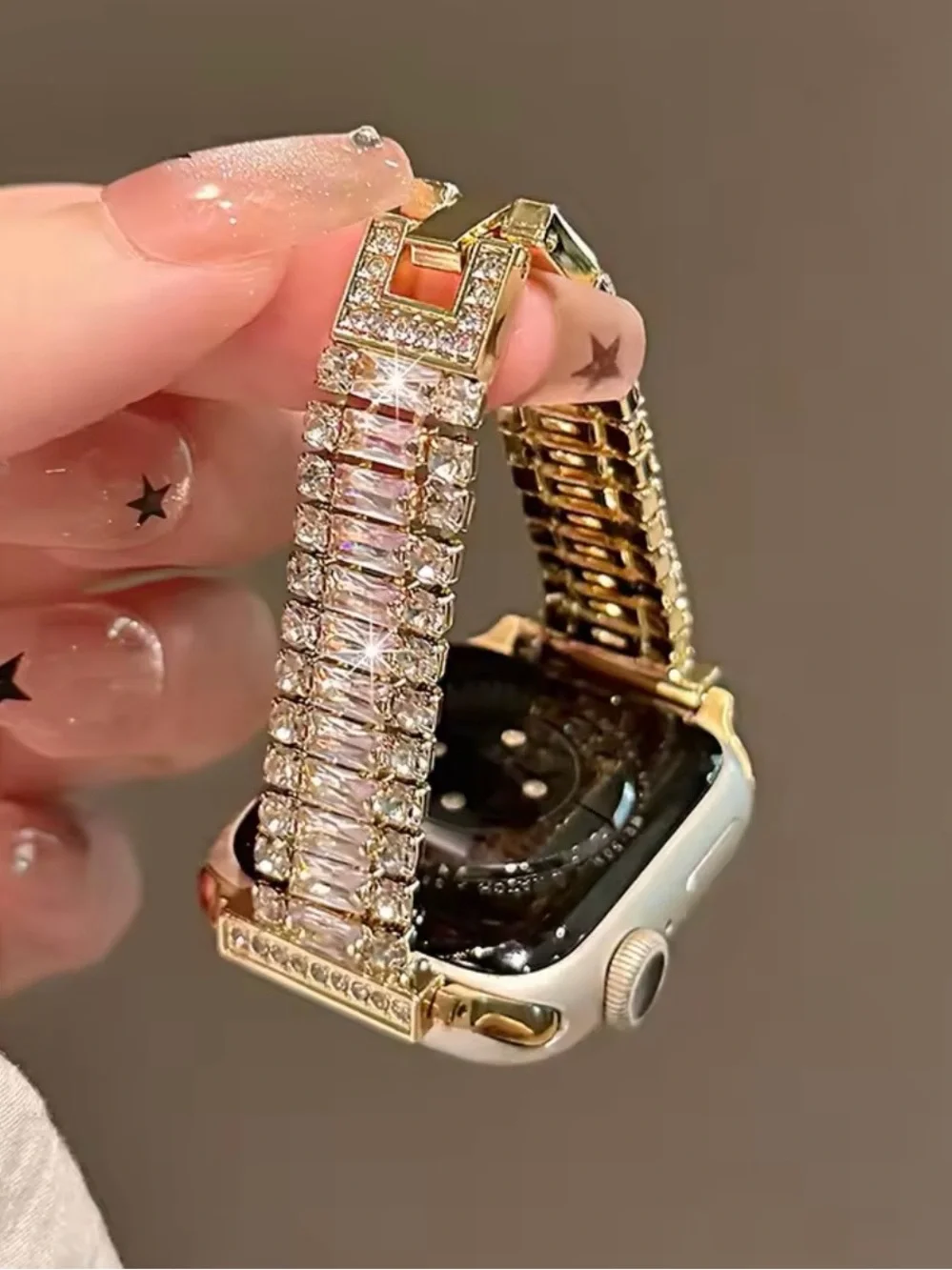 Nordstrom Gold Rhinestone Bracelet Watch Band 38-49mm